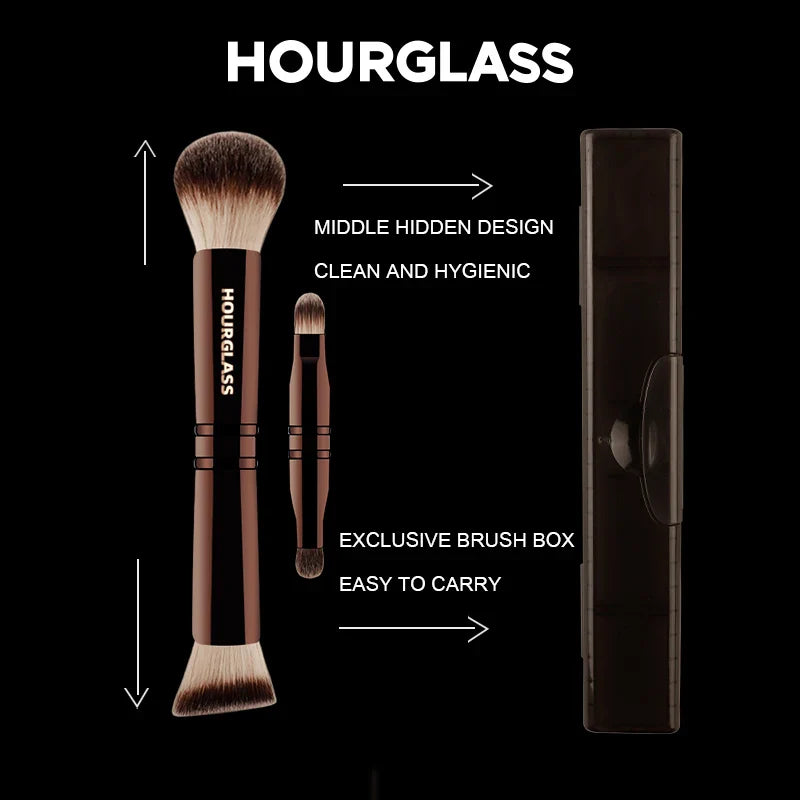 Hourglass No.24 Four-Head Multifunctional Makeup Brush – Loose Powder, Foundation, Concealer & Eyeshadow Brush