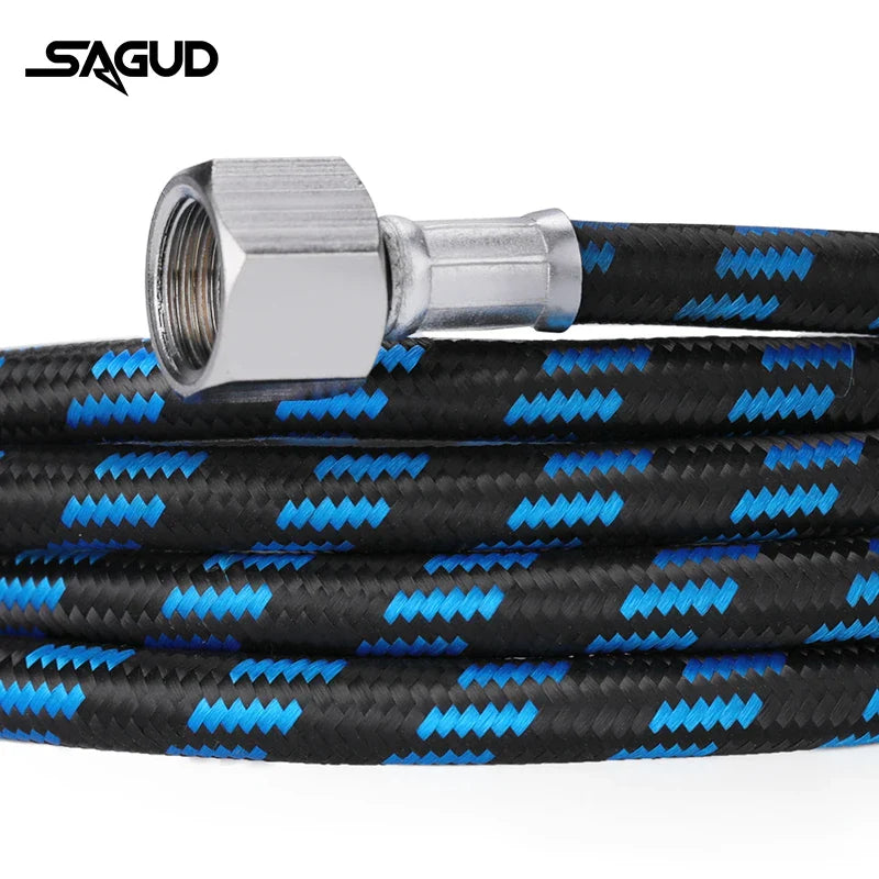 1.8m Nylon Braided Airbrush Hose with 1/8” Thread & 1/8” Male to 1/4” Female Fitting Adapter for Airbrush Accessories