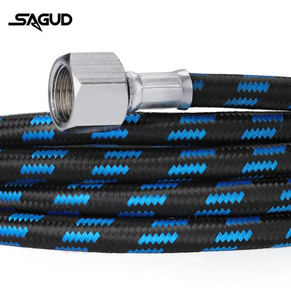 1.8m Nylon Braided Airbrush Hose with 1/8” Thread & 1/8” Male to 1/4” Female Fitting Adapter for Airbrush Accessories