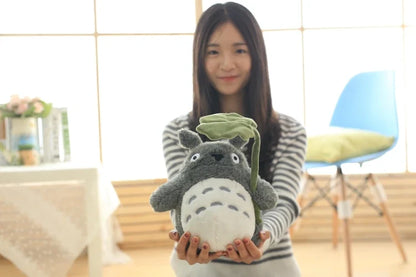 Cartoon Laugh Heartily Totoro Plush Toy — Stuffed Anime Movie Totoro, Lotus Leaf Pillow Plushie, Japanese-Style Doll Gift