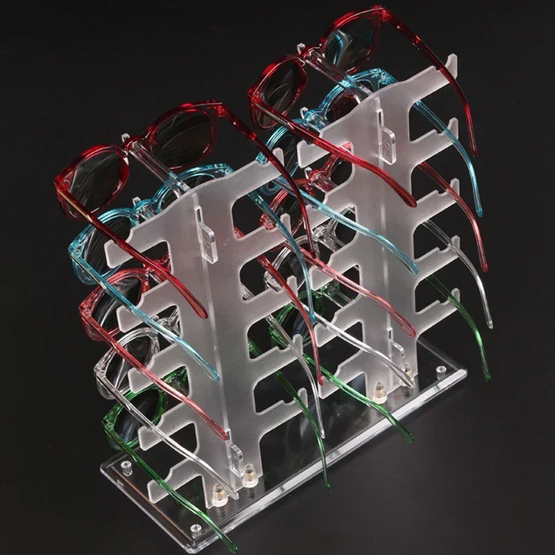 10-Pair Clear Acrylic Sunglasses Display Rack – Eyeglass Frame Organizer & Show Holder