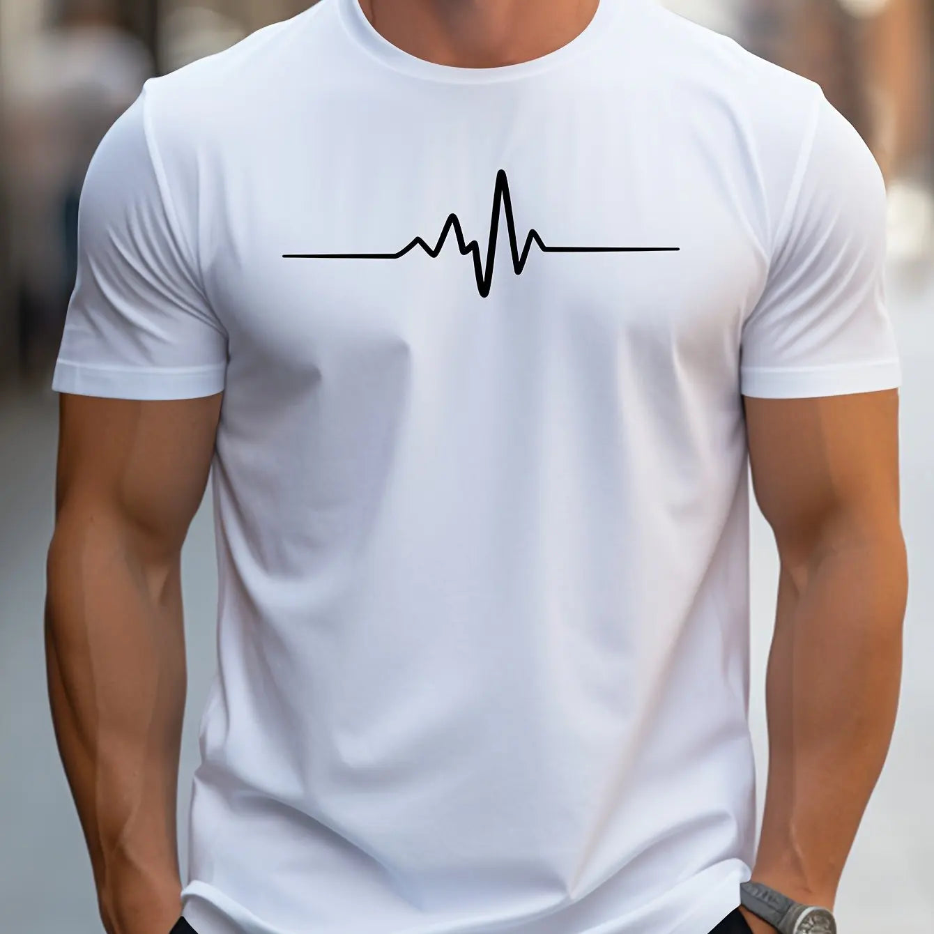 Men's 100% Cotton Summer T-Shirt – Creative Graphic Printed Slim Fit Casual Sports Round Neck Short Sleeve Top