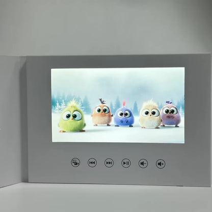 7-Inch Digital Video Greeting Card — 4GB LCD Birthday, Wedding & Invitation Music Photo Frame with Video Upload