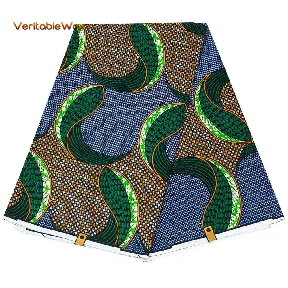 African Ankara Wax Print Fabric - 100% Cotton Real Wax African Patchwork Material for Dresses A-29