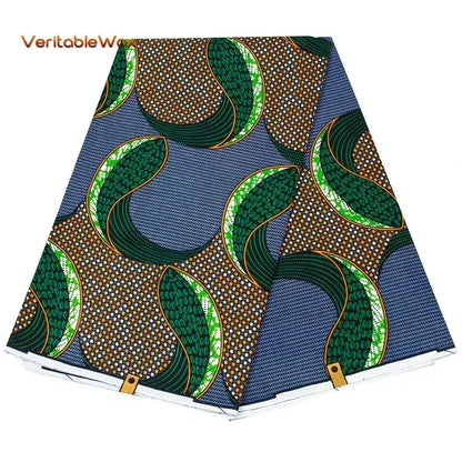 African Ankara Wax Print Fabric - 100% Cotton Real Wax African Patchwork Material for Dresses A-29
