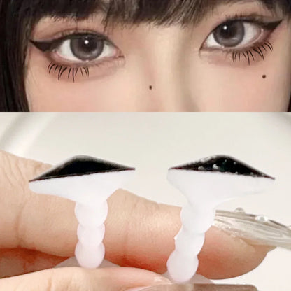 Waterproof Simple Eyeliner Stamp - Long-Lasting Double-Ended Lash Template with Ink, Black Eye Liner for Beginners