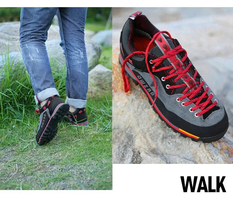 Men's Waterproof Hiking Shoes - Anti-Collision Climbing Shoes, Fashion Outdoor Casual Lace-Up Sneakers