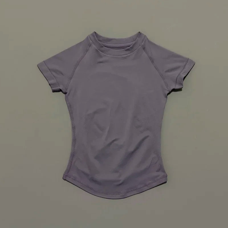 Women’s Seamless Sports Top – Short Sleeve Slim Fit Yoga & Gym Running Fitness Activewear T-Shirt Athletic Workout Tee