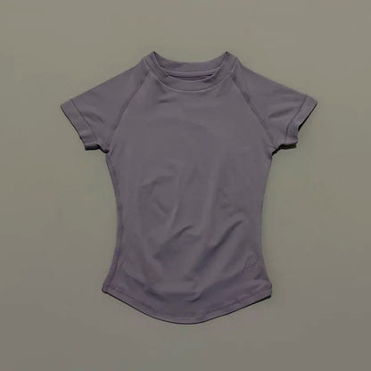 Women’s Seamless Sports Top – Short Sleeve Slim Fit Yoga & Gym Running Fitness Activewear T-Shirt Athletic Workout Tee