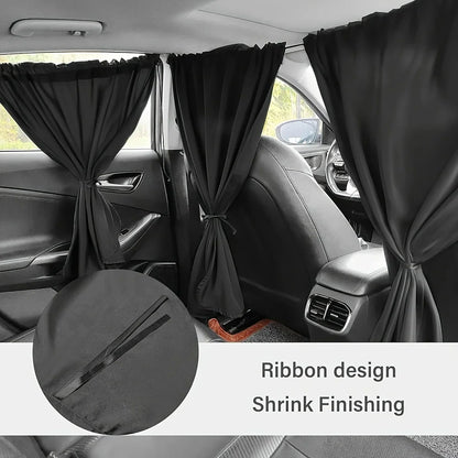 4PCS Car Privacy Curtain Set – Detachable Window Shade Covers for Travel, Camping & Night Rest, Universal Car Sun Privacy Drapes