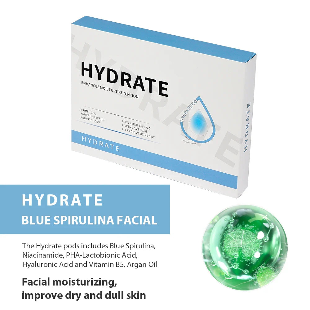 CO2 Glam Pod for Bubble Facial – Aqua Facial Skincare Pods with CO2 Serum Gel for Spa Treatment and Revive