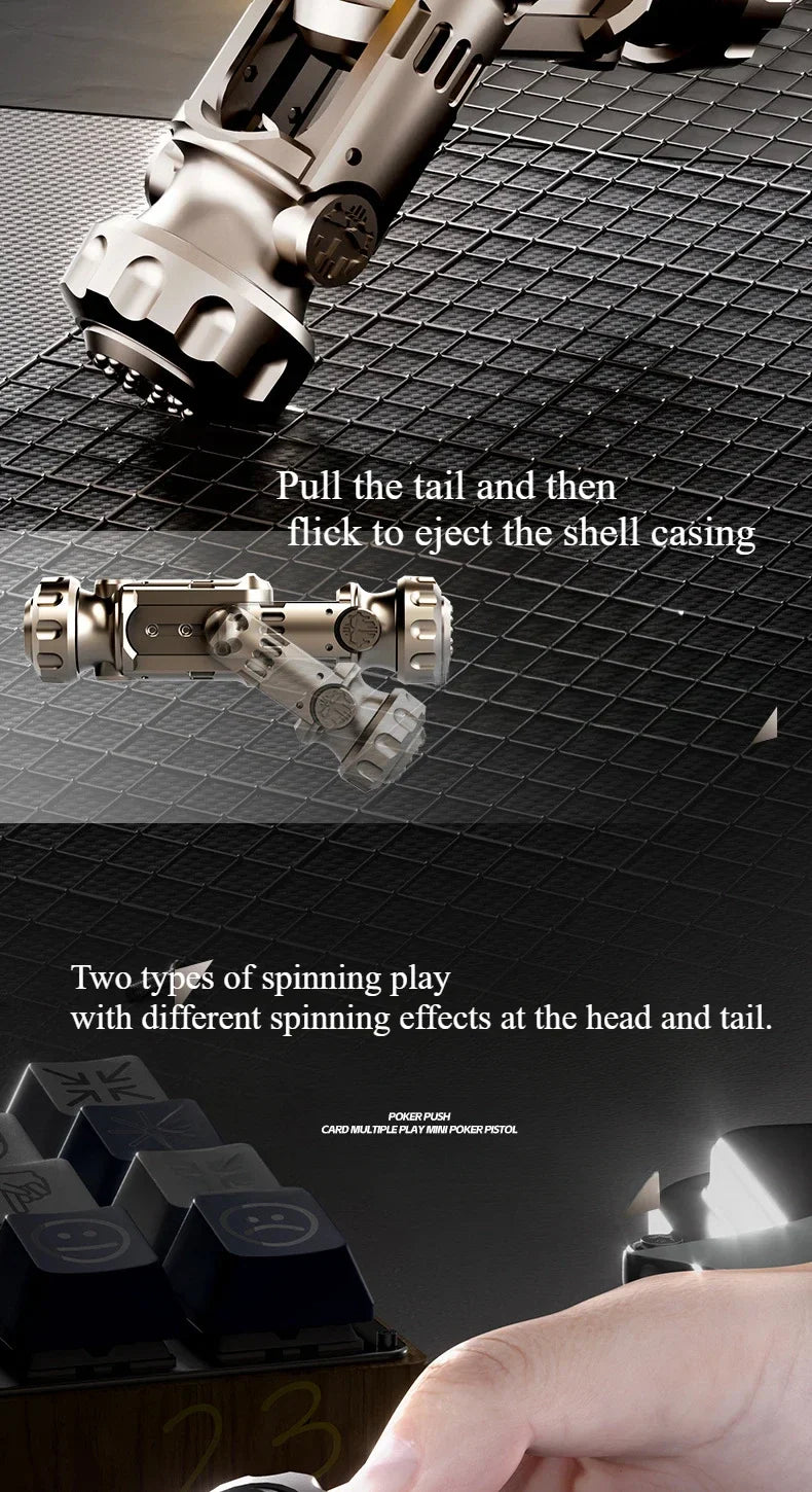 Stun Grenade Fidget Spinner & Mini Toy Gun – Ejectable Shell Stress Relief Finger Toy for Adults & Kids Gift