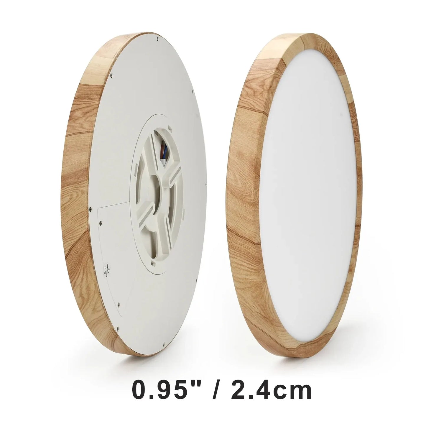LVL LED Ceiling Light – 3-in-1 Wood Grain & White Round Flush Lamp for Kitchen, Bedroom & Bathroom