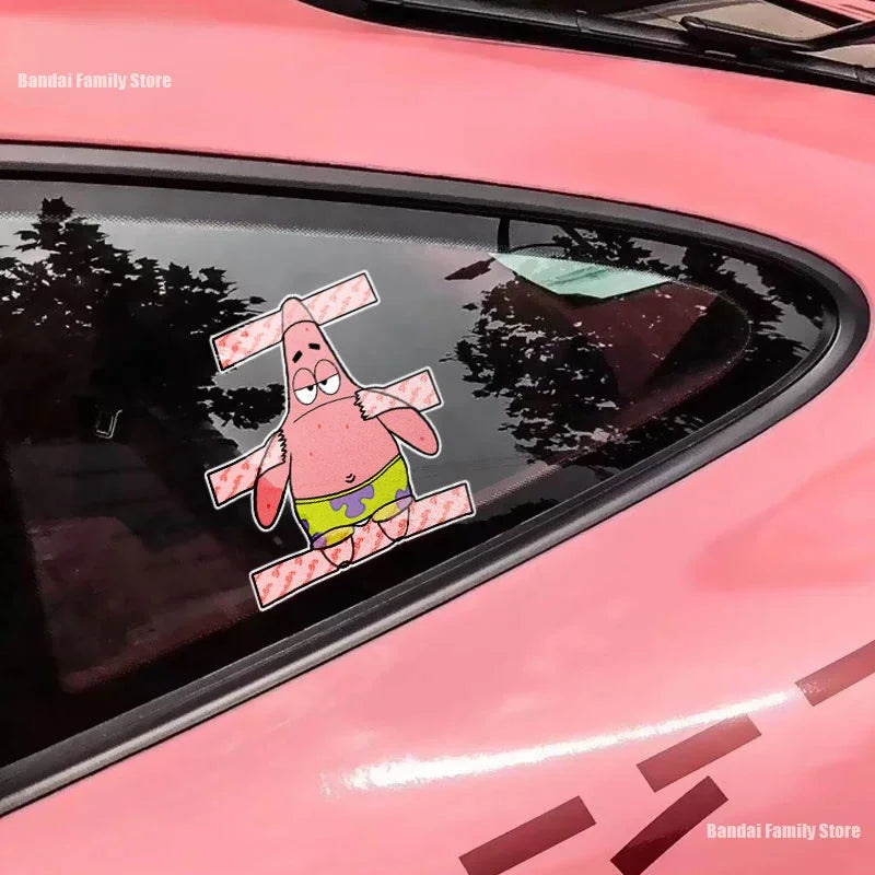 SpongeBob & Patrick Star Car Reflective Stickers — Waterproof Anime Window Decals for Car Decor Accessories