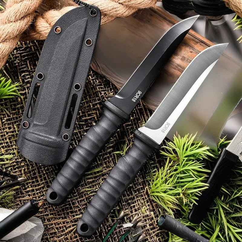 5Cr15Mov Stainless Steel Meat Cleaver – Sharp Boning Knife with Holster & Multifunction Vegetable Peeler