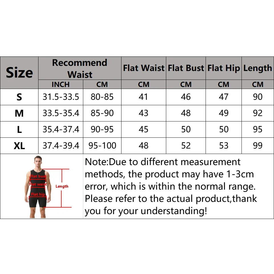 Men’s Sauna Sweat Bodysuit - Thermal Waist Trainer Body Shaper for Gym Fitness, Belly Control and Slimming Support
