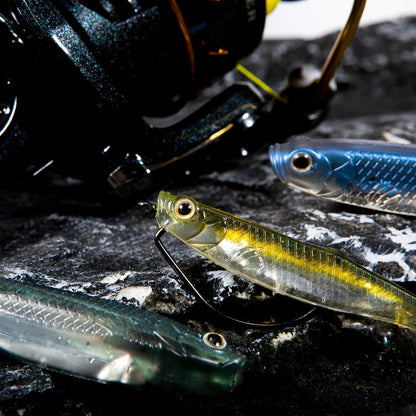 Dr.Fish 5/6pcs Soft Fishing Lures — Saltwater Silicone Fork Tail Drop Shot Baits for Bass, Trout, Pike, Walleye, Weedless
