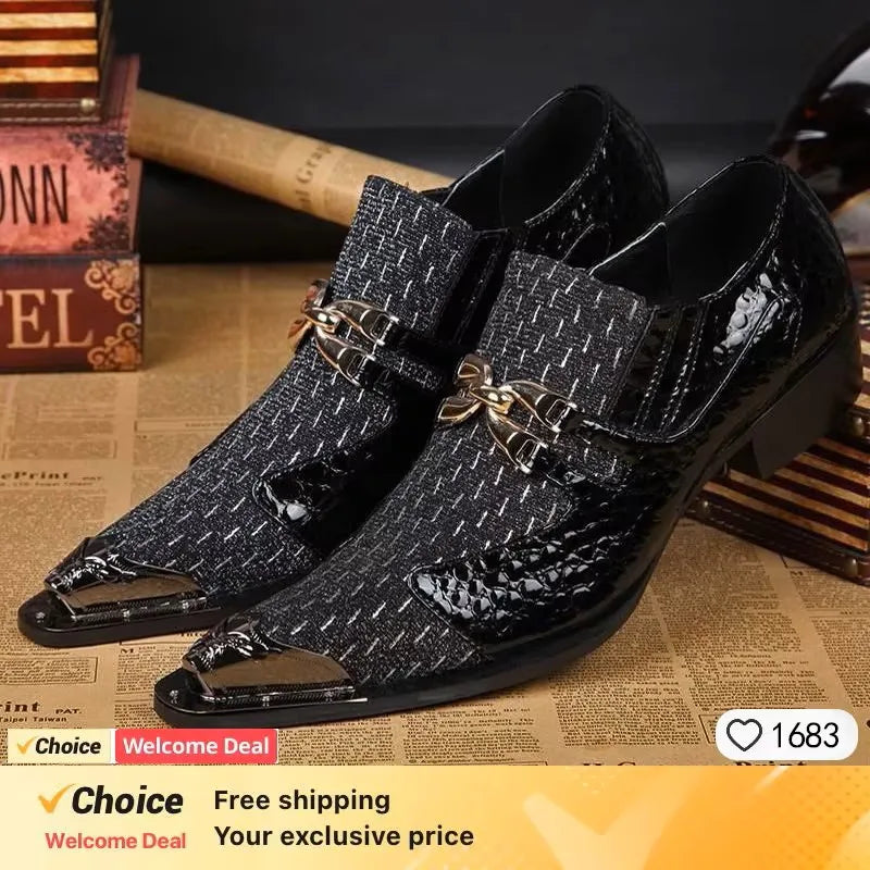 Men's White Gold Toe Oxford Slip-On Loafers - Luxury PU Leather Formal Dress Shoes for Weddings & Parties, Sizes 38-49