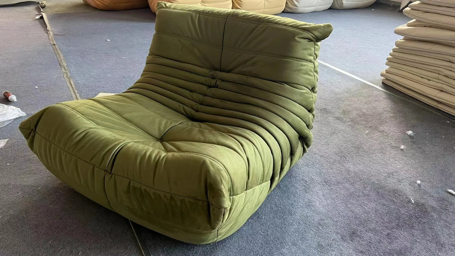 Caterpillar Single Sofa Chair – Cozy Tatami Lounge Chair for Living Room, Bedroom, Balcony, Reading, and Leisure