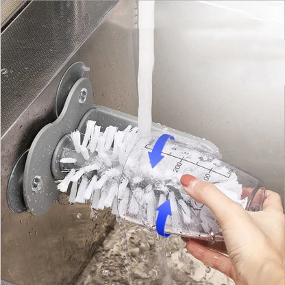 Efficient Sink Water Bottle and Glass Cup Cleaning Brush with Strong Suction - Lazy Clean Kitchen Tool for Goblets, Mugs, and More