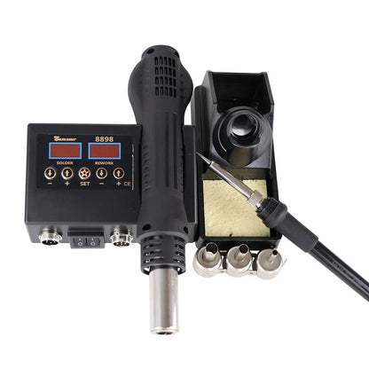 2-in-1 Soldering Station | Digital Temperature Adjustable SMD Solder Iron & Hot Air Heat Gun for PCB & IC Repair