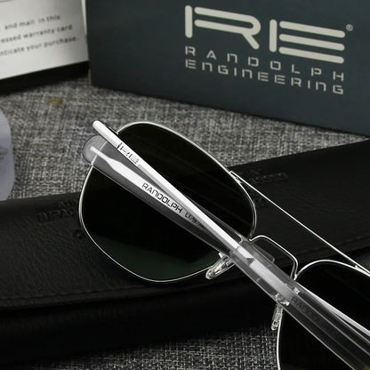 RE Military Aviation Sunglasses — Vintage Titanium Frame Pilot Glasses for Men & Women
