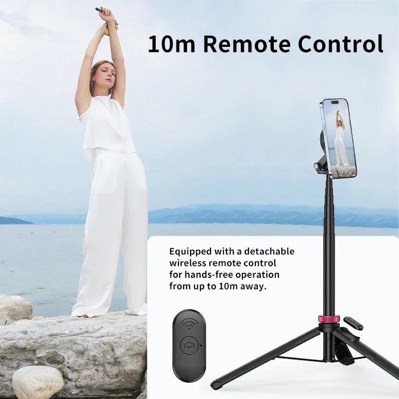 Ulanzi MT-84 1.53M Magsafe Selfie Stick Tripod — Bluetooth Remote Phone Stand for iPhone 16/15, Live Streaming & Vlogging