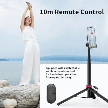 Ulanzi MT-84 1.53M Magsafe Selfie Stick Tripod — Bluetooth Remote Phone Stand for iPhone 16/15, Live Streaming & Vlogging