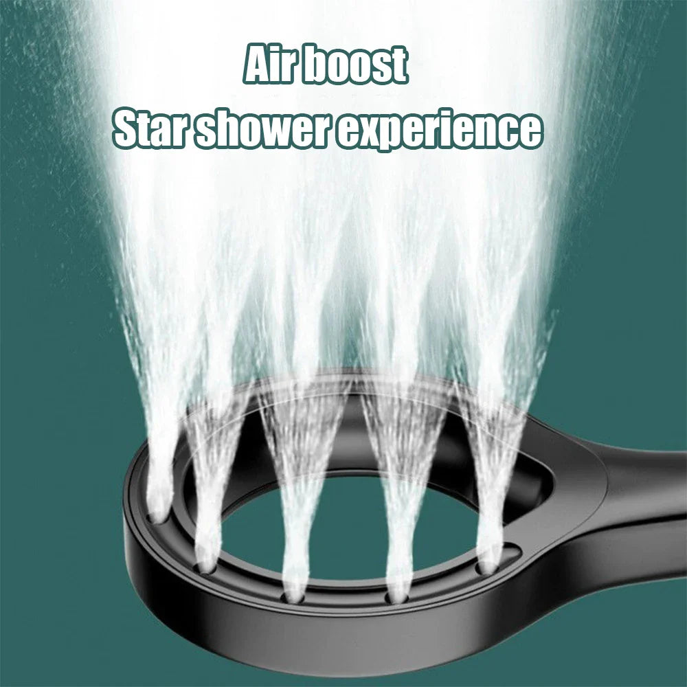 Ring-Shaped Handheld Shower Head – ABS Large Panel, Water-Saving Anti-Blocking High Pressure Nozzle for Bathroom