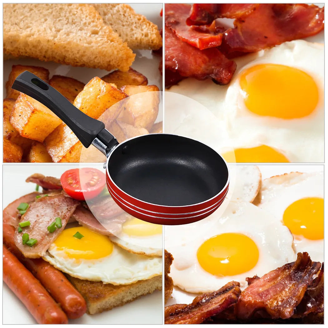 12/14/16cm Mini Non-Stick Frying Pan – Steel Saucepan for Kitchen Cooking, Random Colors