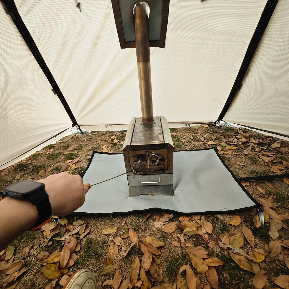 Fireproof Hot Tent for 2 People – Waterproof Extend Dome with Stove Jack & Snow Skirt, 4-Season Camping, Hiking, Hunting Winter Shelter