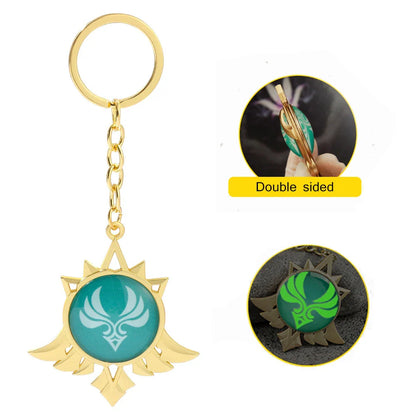 Genshin Impact Venti Eye Keychain 1:1 – Luminous Anime Cosplay Key Ring Backpack Pendant Gaming Accessories Gift