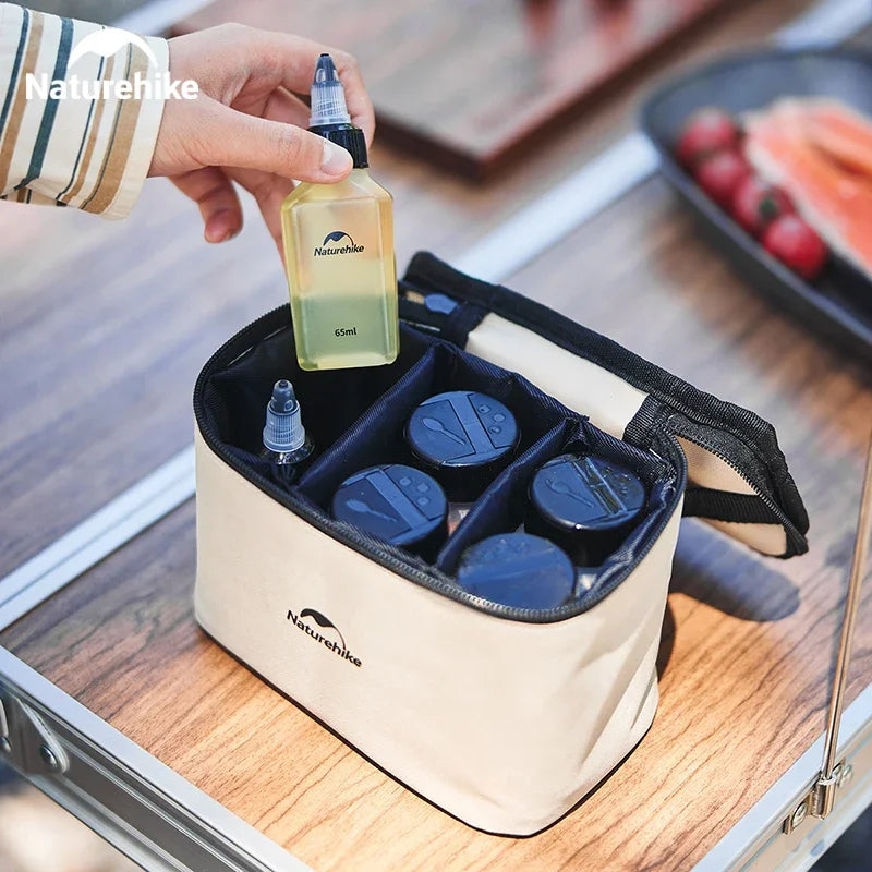 Naturehike Portable Camping Seasoning Jar Set - Liquid and Powder Spice Containers for BBQ and Picnic Cookware Supplies