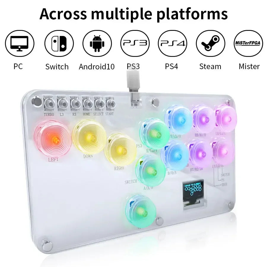 RGB Arcade Hitbox Fightstick Controller – For PS4/PS5, Xbox, Switch, Steam, Arcade Fighting Games