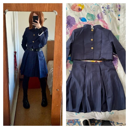 Anime Jujutsu Kaisen Cosplay Costume — Kugisaki Nobara Tattoo Girl’s Full Uniform Dress Set