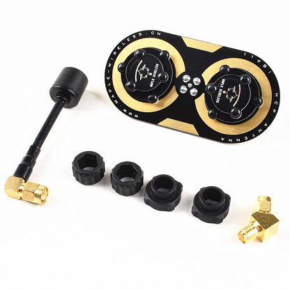 Maple Leaf 5.8GHz 11dBi Circular-Polarized FPV Antenna Kit — Compatible with FatShark & SKYZONE EV300D RC Goggles/Monitors