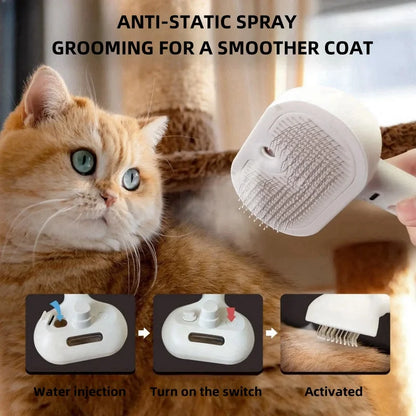 Pet Grooming Comb Spray - Remove Floating Hair, Prevent Static Electricity for Long-Haired Dogs and Cats, Styling Aid