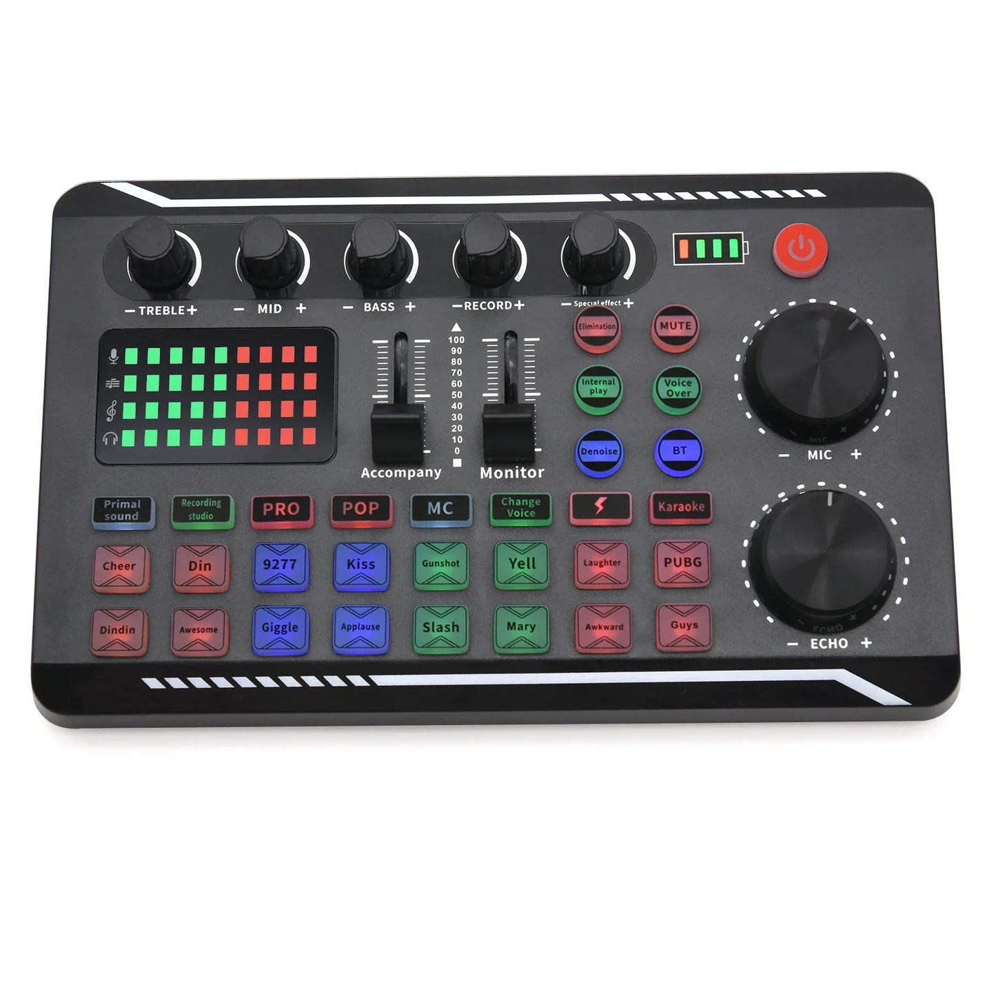 Live Sound Card Audio Interface with DJ Mixer Effects & Voice Changer – Bluetooth Mixer for Live Streaming & Singing