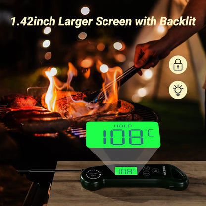 INKBIRD RHT-11K Instant Read Meat Thermometer – 0.5s Fast Response, ±0.3°C Accuracy, IPX5 Waterproof Digital BBQ Cooking & Baking Thermometer with LCD Backlight