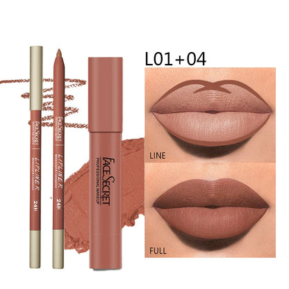 Matte Lipliner & Lipstick Set – Waterproof, Long-Lasting Soft Matte Lip Color for Women