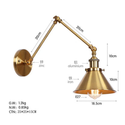 American Iron Art UFO Wall Lamp — Black Decorative Light for Bedroom, Bar & Restaurant