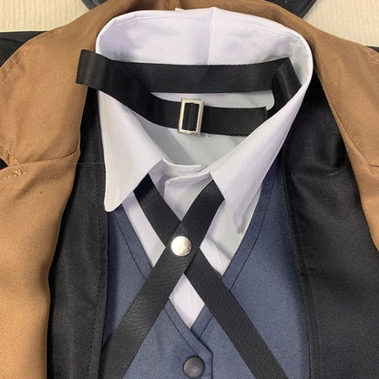 Nakahara Chuuya Cosplay Costume — Hat, Uniform, Trench Coat & Pants, Big Size Outfit for Halloween & Comic Con