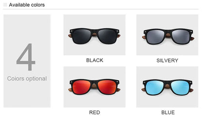 Oi Wood Natural Wooden Polarized Sunglasses for Men – Fashion Sun Glasses with TR90 Frames