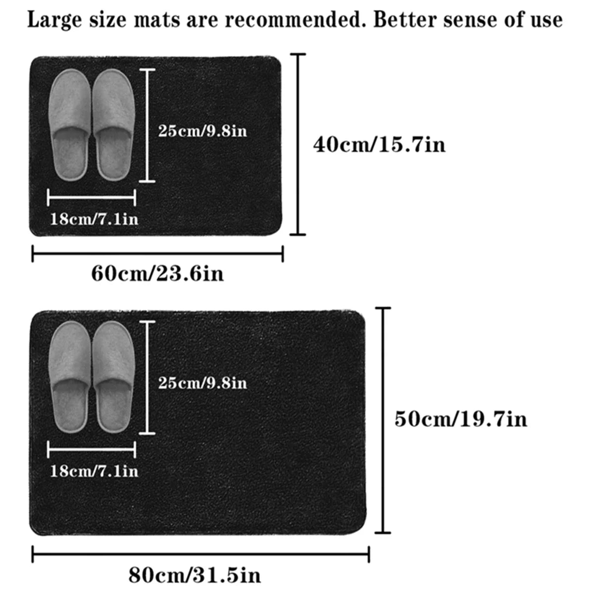 Soft Anti-Slip Bathroom Floor Mat – 1.2cm Thick Water-Absorbing Flannel Door Mat, Home Decoration