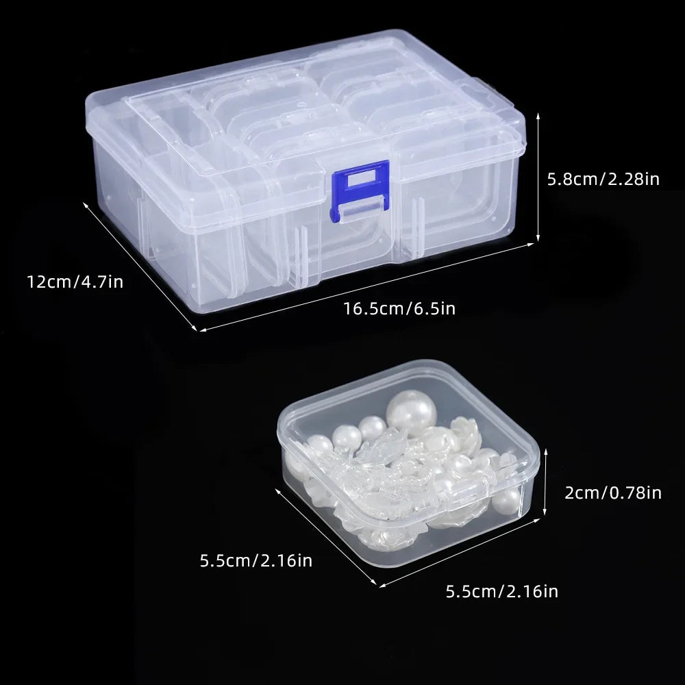 Durable Transparent Plastic Storage Box – 14/30 Compartments Organizer for Jewelry & Small Items