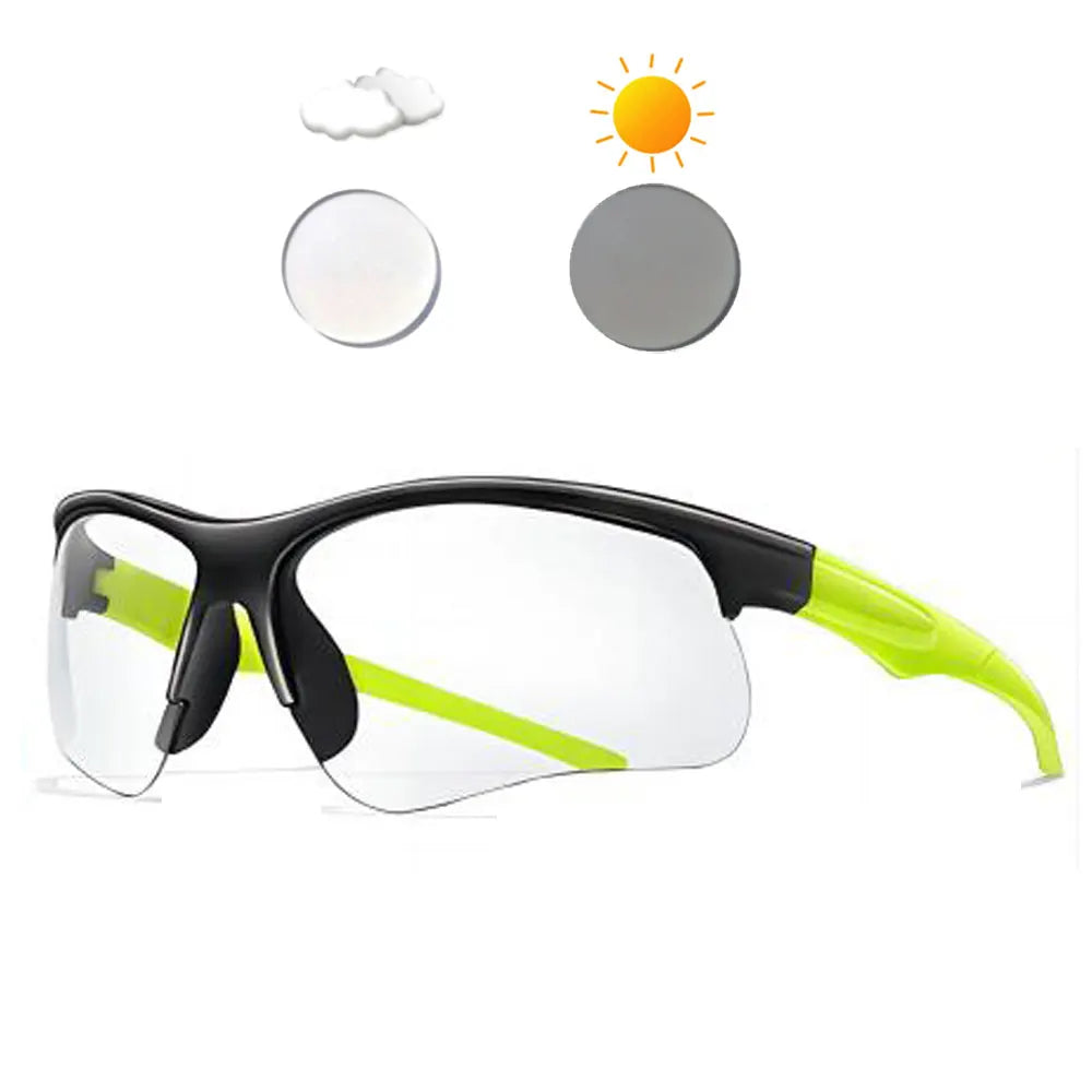 Photochromic Cycling Sunglasses – UV Protection Sports Eyewear for Men & Women | Windproof MTB Bike, Running & Outdoor Sun Glasses
