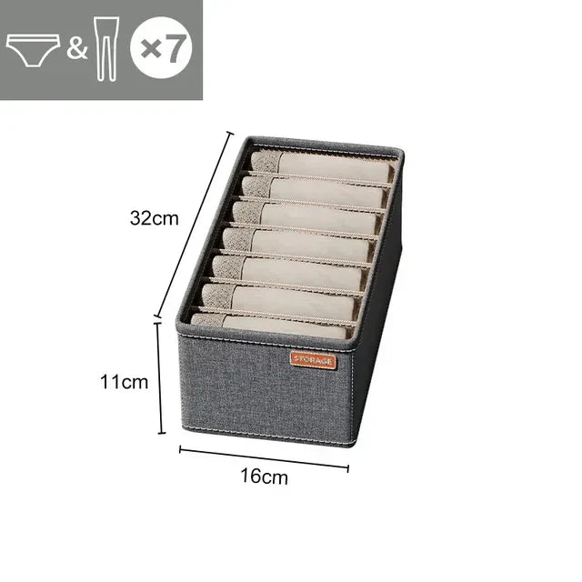 Underwear & Sock Storage Box – Cabinet Drawer Organizer with Dividers for Clothes, Ties & Wardrobe