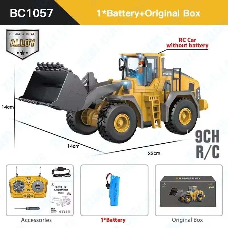 New RC Engineering Vehicle Toy — 2.4G Crawler Bulldozer, Excavator & Dumper Car for Boys, Kids Holiday Gift
