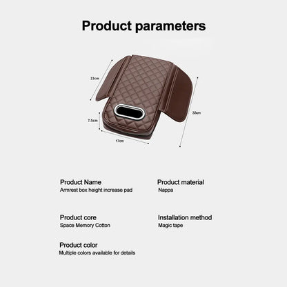 Car Center Console Protector Mat – Thick Memory Foam Armrest Cushion with Tissue Storage Pocket