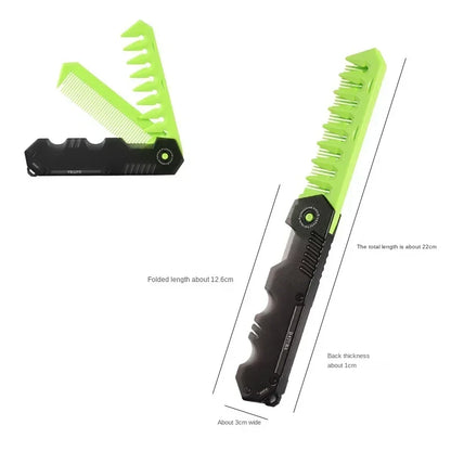 Portable Pocket Hair Comb for Men - Folding Wide Tooth Beard Styling Comb for Hair Care, Grooming & Barber Use